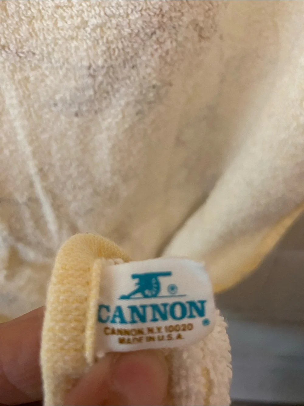Vintage Canon Cream Floral Bath Towel USA Made Neutral